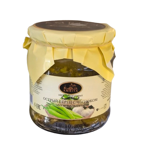 🌶Сonserves «Amrita» Piment fort à l’ail 450g